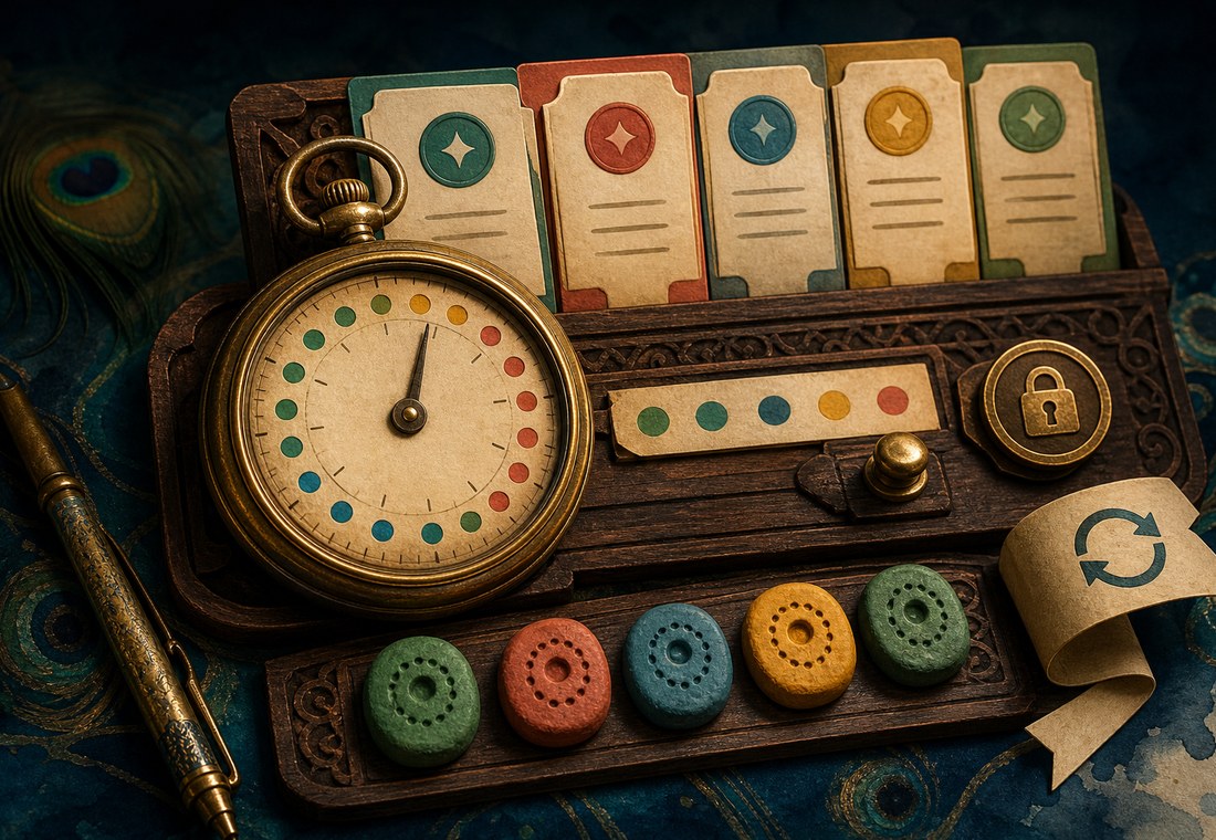 Cyberpunk timer and room-label surface with lock marker and number blocks